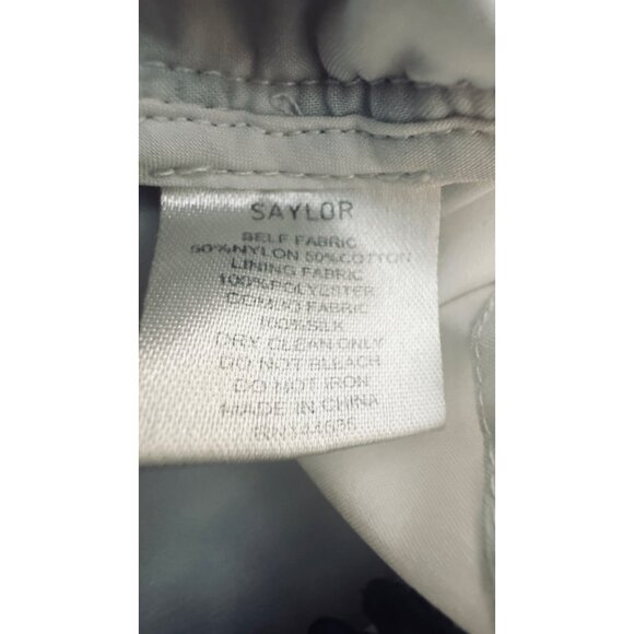 Saylor Ivory & Navy M Lace Embroidered Romper Open Back & Ribbon Tie Detail - Picture 12 of 15